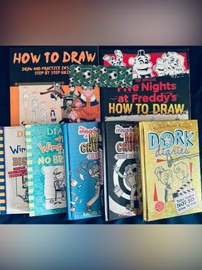 KIDS BOOK BUNDLE—Diary of a Wimpy Kid, Dork Diaries, Max Crumbly & ‘How to Draw’